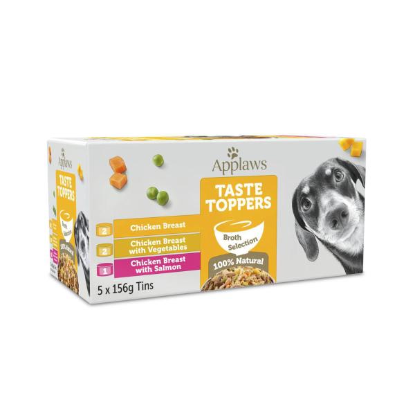 Taste Toppers Dog Tin Multipack Chicken Selection In Broth Dog Food 5x156g