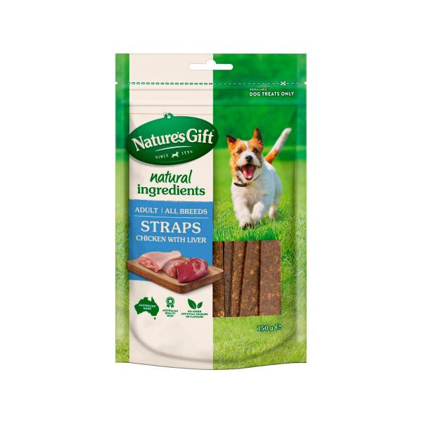 Nature's Gift Dog Treats Chicken Straps 150g product image