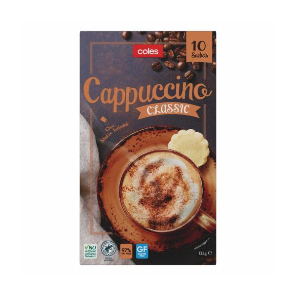 Coles Coffee Cappuccino 132g 10 Pack product image