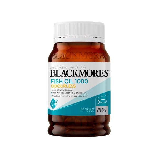 Blackmores Odourless Fish Oil Omega-3 Capsules 200 pack product image