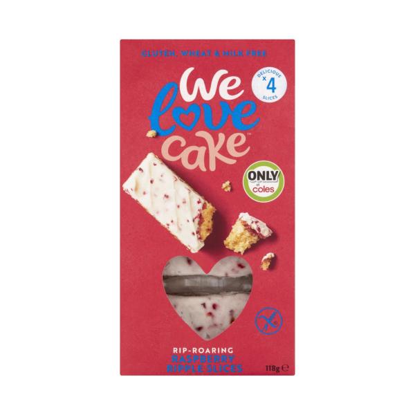 Love Cakes Raspberry Ripple Buy We Love Cake Raspberry Ripple Slices 4 Pack 118g | Coles