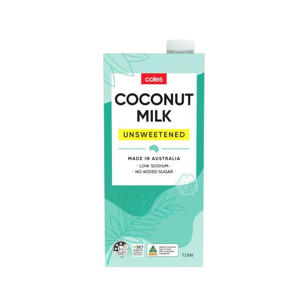 Coles Unsweetened Coconut Milk 1L product image