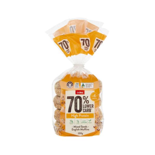 70% Lower Carb English Muffins 4 Pack