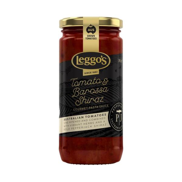Leggos Gourmet Tomato Pasta Sauce Australian Pepperjack Shiraz 390g