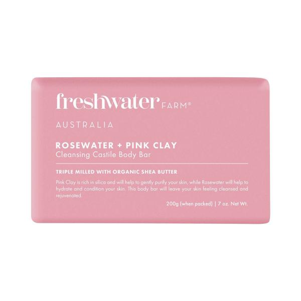 Freshwater Farm Body Bar Rosewater + Pink Clay 200g product image