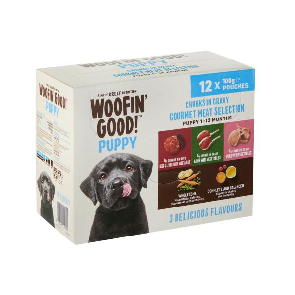 Puppy Chunks In Gravy Meat Selection Dog Food 12x100g