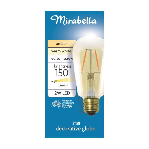 Led St58 Filament Amber Es 2w 150lm