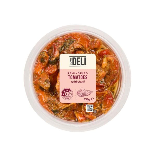 Coles Semi Dried Tomatoes Fresh Basil 135g product image
