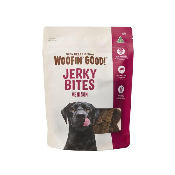 Woofin Good Jerky Bites Venison Dog Treat | 100g