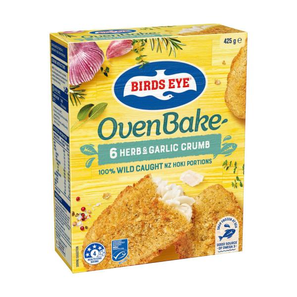 Birds Eye Frozen Fish Fillets With Herb & Garlic Crumb Oven Bake 6 Pack | 425g – Coles