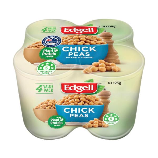Australian Grown Chickpeas Snack Packs 4x125g