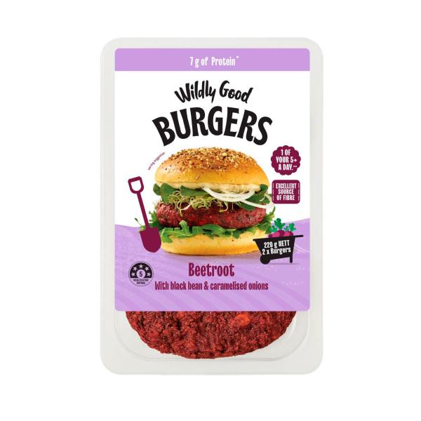 Wildly Good Burgers Beetroot Black Bean 220g