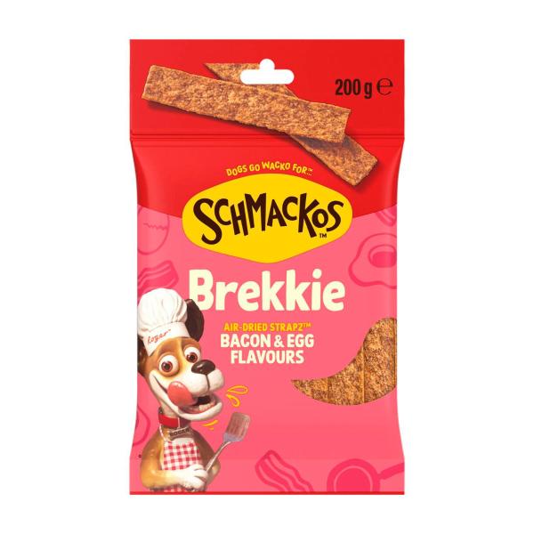 Schmackos Dog Treats Brekkie Bacon & Egg Flavour Strapz 200g product image