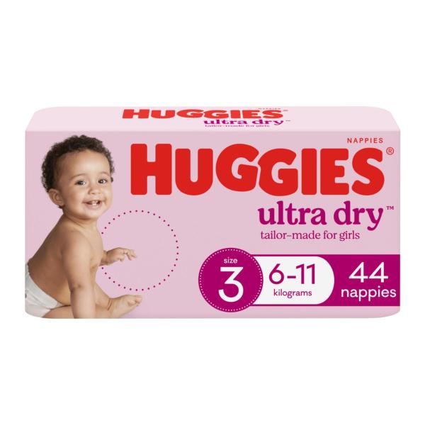 Ultra Dry Nappies Girls Size 3 (6-11kg)