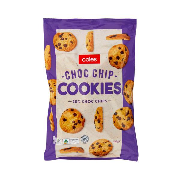 Coles Choc Chip Cookies 500g