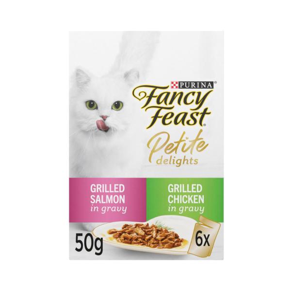 Petite Delights With Grilled Salmon & Chicken Cat Food 6x50g