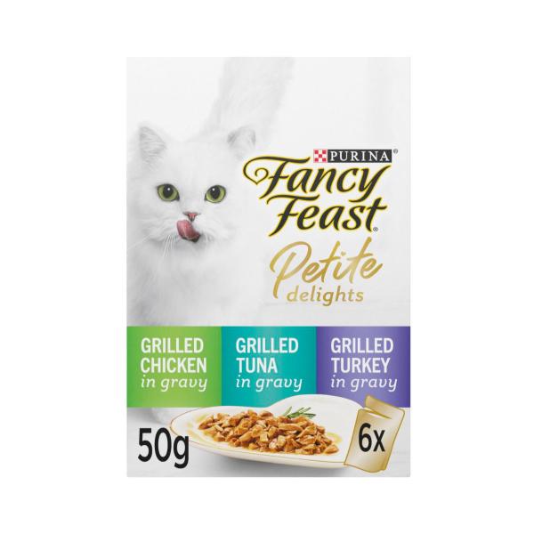 Petite Delights With Grilled Chicken Tuna & Turkey Cat Food 6x50gram
