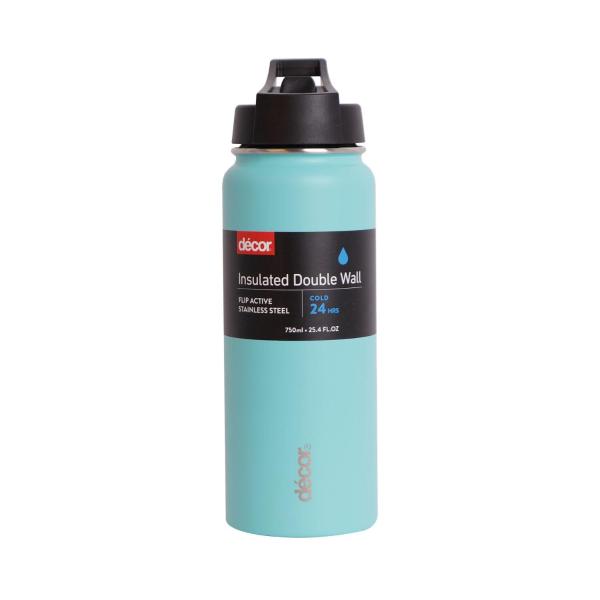Decor Insulated Double Wall Flip Active Bottle 750ml | 1 each – Coles