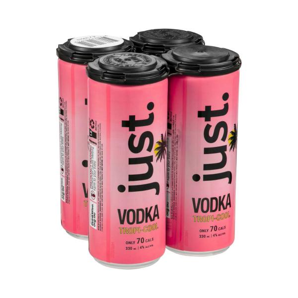 Just Vodka Tropicool 4% Can 330ml | 4 Pack