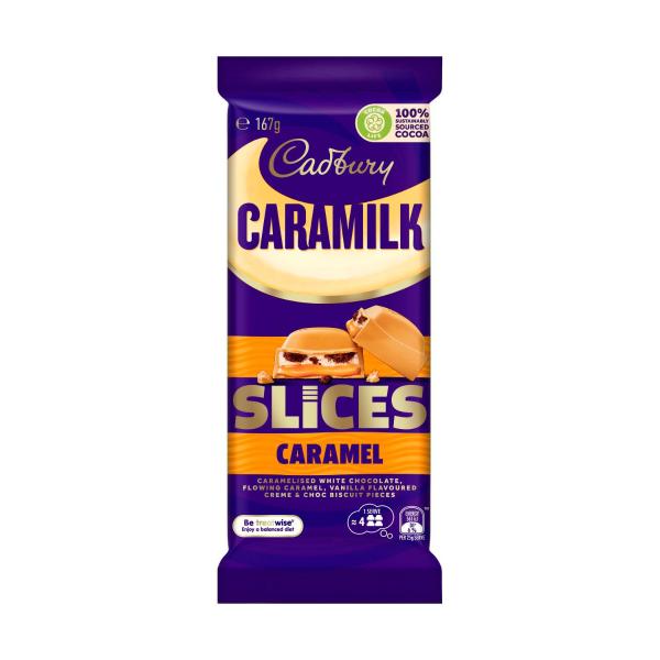 Cadbury Caramilk Slices Caramel Milk Chocolate Block