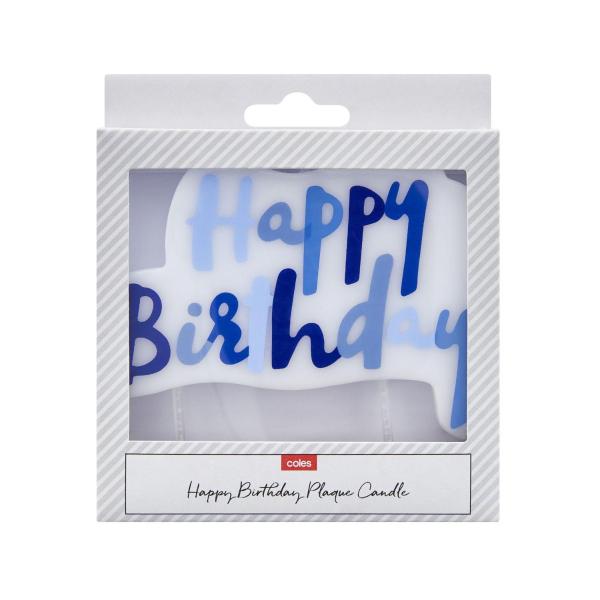 Happy Birthday Plaque Candle