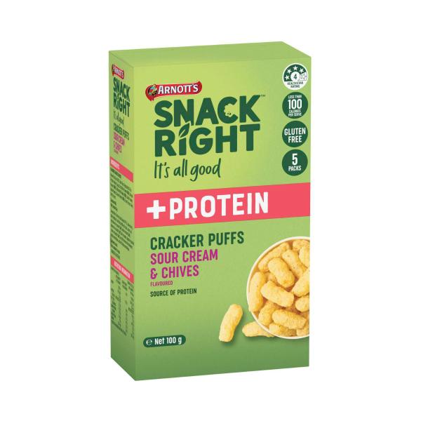 Arnott's Snackright Multipack Cracker Puffs Sour Cream Chives | 100g