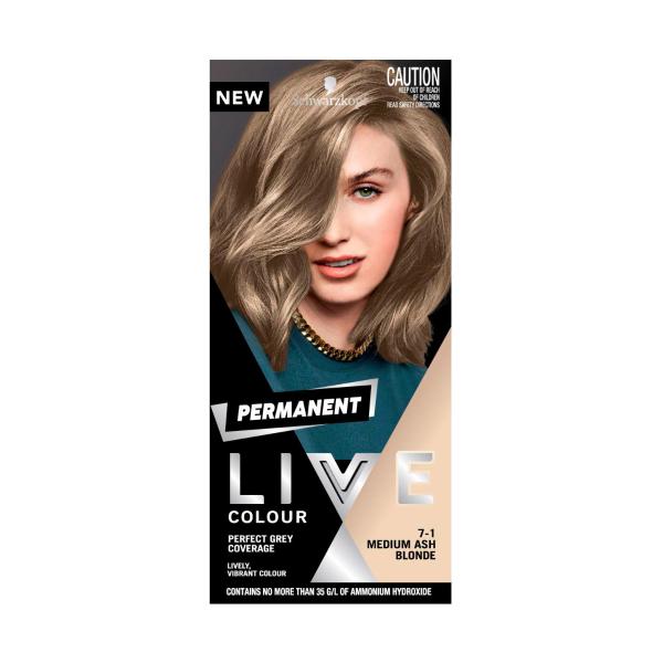 Permanent Live Colour Med Ash Blonde 7.1