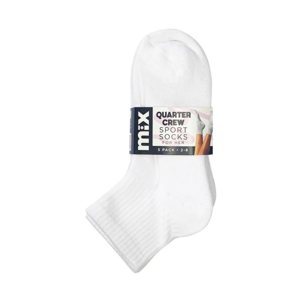 Mix Womens Qtr Crew 5 pack