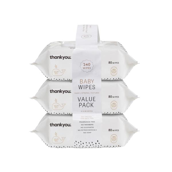 Thankyou Thick & Soft Baby Wipes 240 pack product image