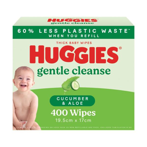 Huggies Baby Wipes Refills Cucumber & Aloe 400 pack product image