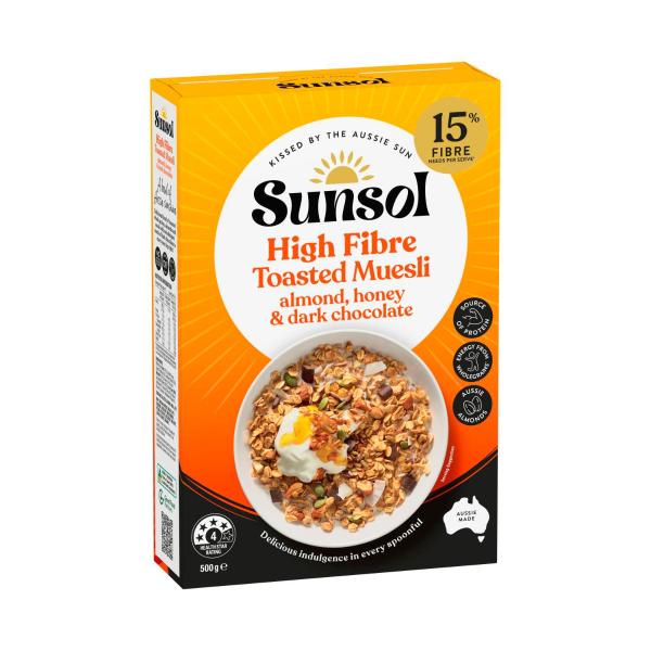 Sunsol Toasted Muesli Almond Honey & Dark Chocolate 500g product image