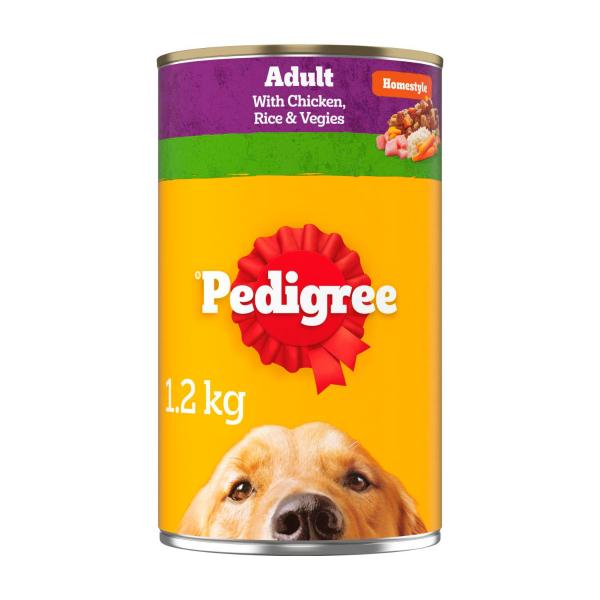 Pedigree Homestyle Chicken With Rice & Vegies Adult Wet Dog Food Can 1.2kg