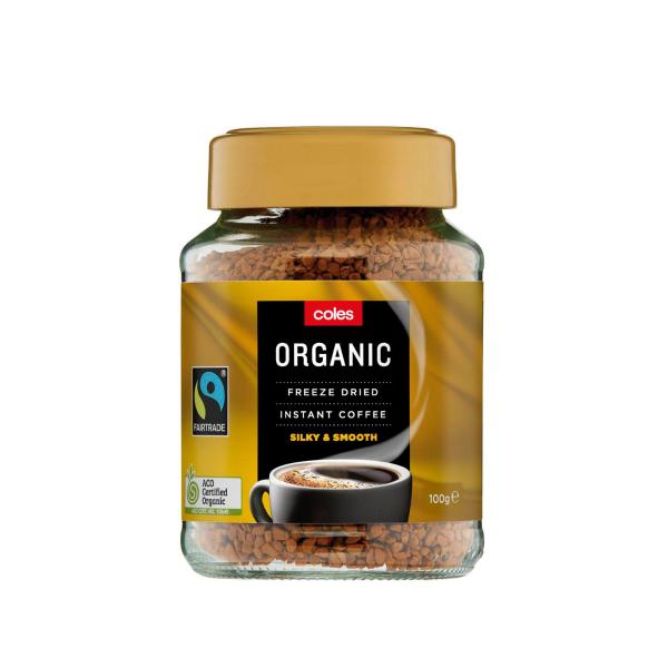 Coles Organic Fairtrade Gold Freeze Dried Coffee 100g