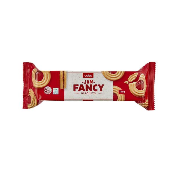 Coles Jam Fancy Biscuits 140g product image