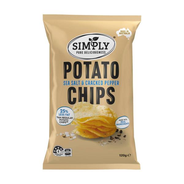 Simply Regular Potato Chips Sea Salt Cracked Pepper | 120g – Coles