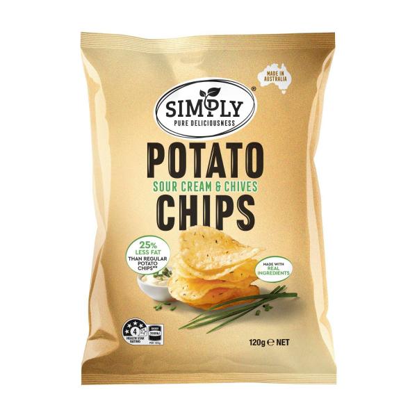 Simply Regular Potato Chips Sour Cream Chives | 120g – Coles