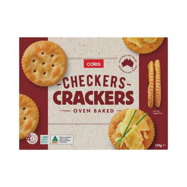 Coles Crackers Checkers 250g