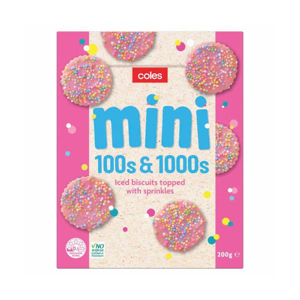 Coles 100's & 1000's Kids Mini Biscuits 200g