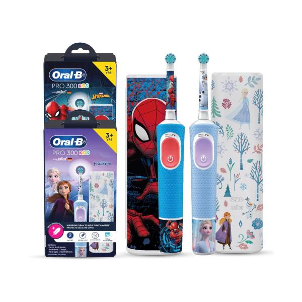 Oral B Pro 300 Kids Electric Toothbrush Frozen Or Spiderman 1 pack product image