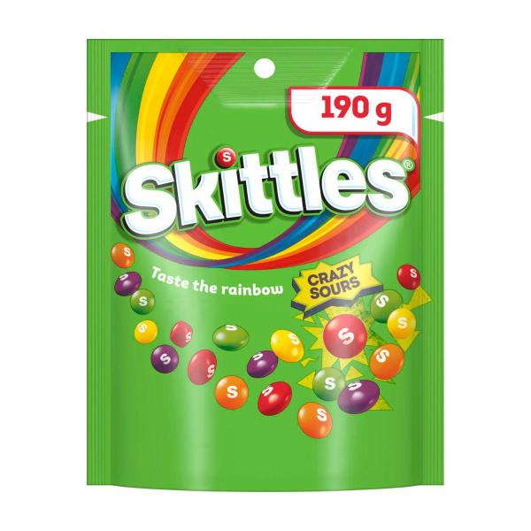 Skittles Sours Chewy Lollies Party Share Bag 190g product image