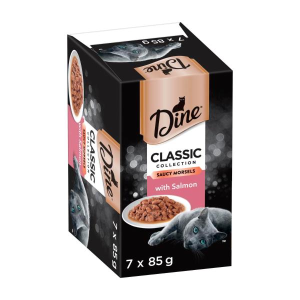 Classic Collection Adult Wet Cat Food Saucy Morsels with Salmon 7x85g Trays