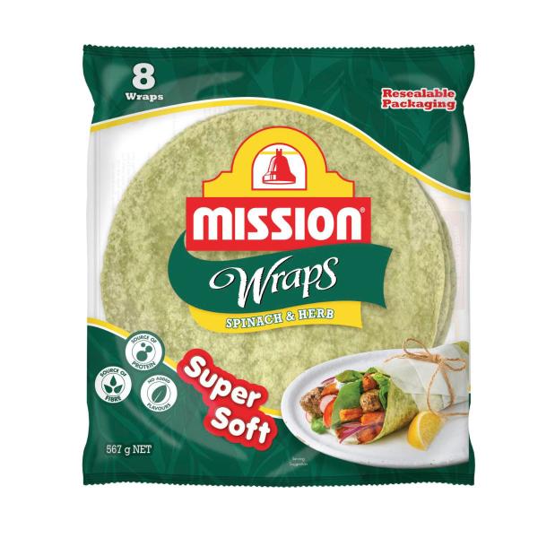 Mission Spinach & Herb Wraps 8 Pack 567g product image