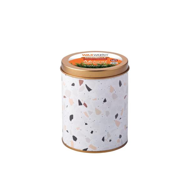 Citronella Rose Gold Tin Terrazo Candle