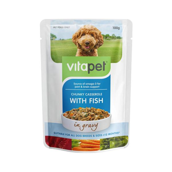 Buy Vitapet Adult Fish With Vegetable Dog Food Pouch 100g Coles