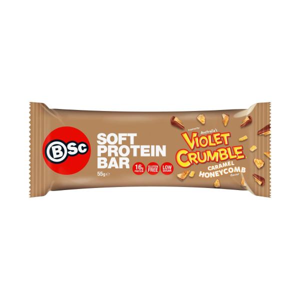 X Violet Crumble Soft Protein Bar Caramel Honeycomb