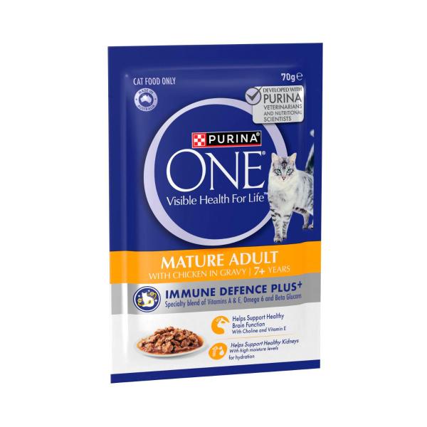 Purina One Mature 7+ Cat Food With Chicken Pouch | 70g – Coles