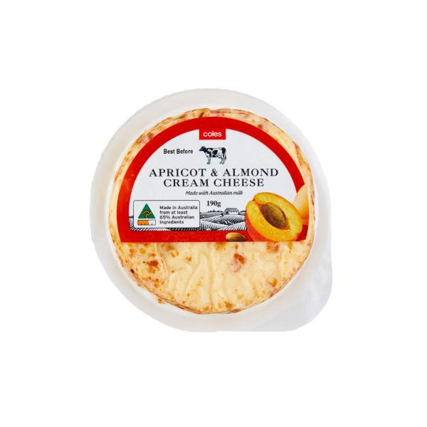 Coles Cheese Apricot & Almond 190g product image