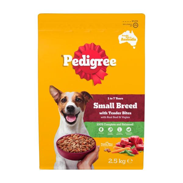 Pedigree Real Beef With Vegies Small Breed Dry Dog Food 2.5kg