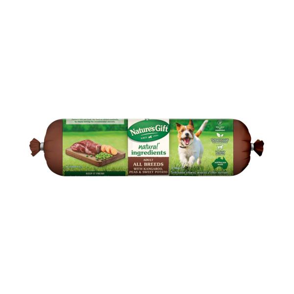 Adult Chilled Fresh Dog Food Roll With Kangaroo Peas & Sweet Potato