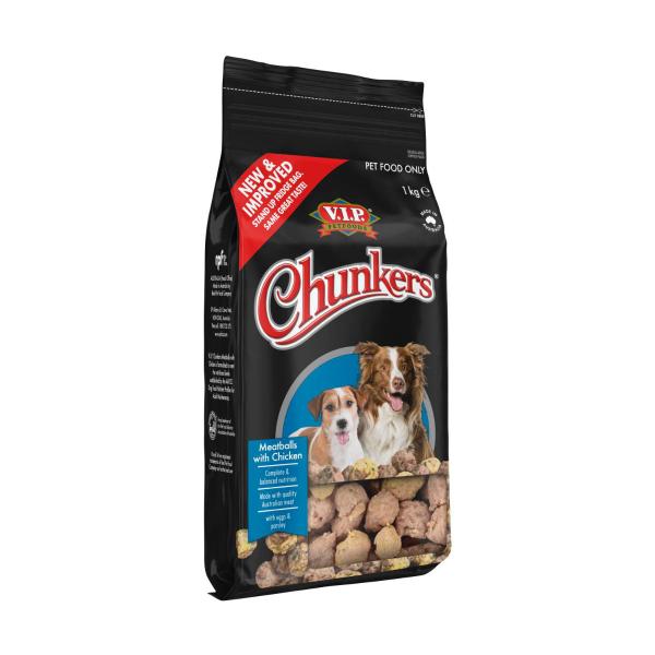 Chunkers Adult Chilled Fresh Dog Food Meatballs Chicken